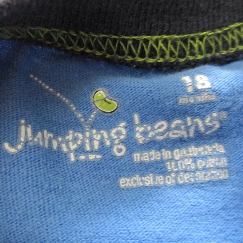 Jumping Beans Pullover T Shirt Toddler Boy 18M Blue Short Sleeve Crabby Crab Tee